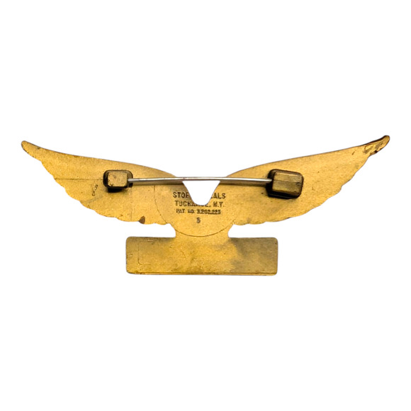 US Air Airlines Vtg Gold Silver Stoffel Seals Flight Wings Hat Lapel Badge Pin - Picture 4 of 6